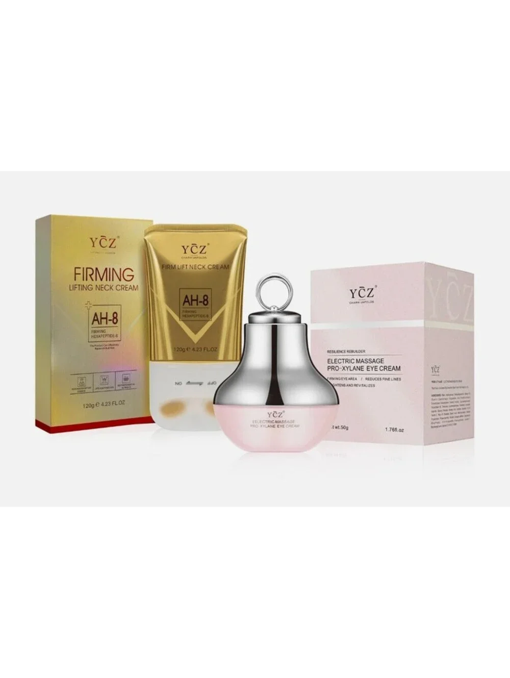 Ycz Neck-Eye Care Set: Tightening, Revitalizing - Smooth Fine Lines, Eye & Neck